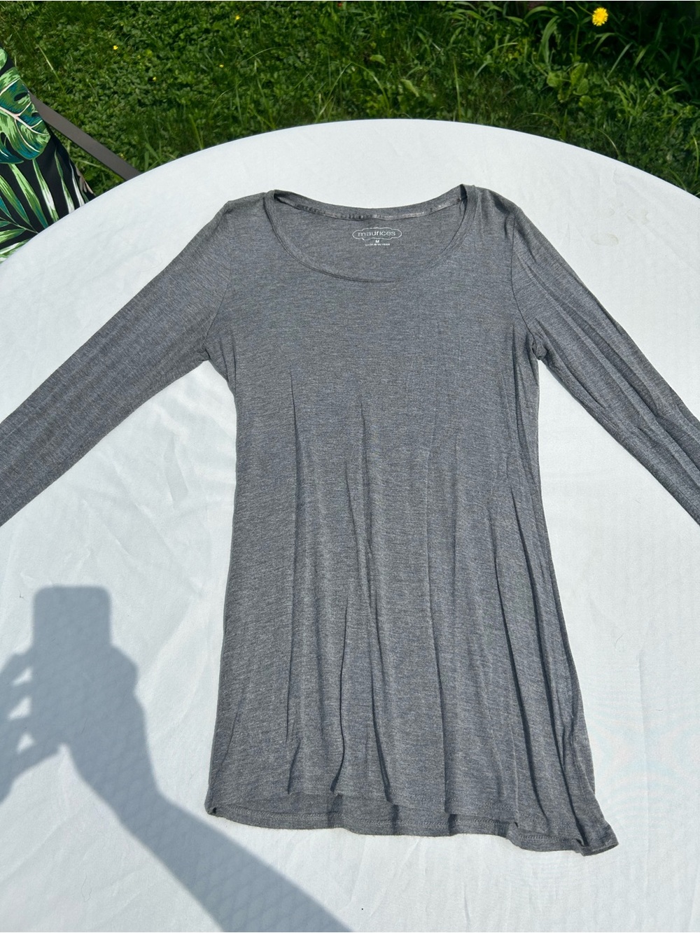 Maurices Gray Long Sleeve Scoop Neck Tunic
